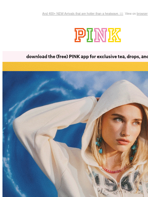 vspink newsletter: $35 Sweats for Your Cozy Girl Summer