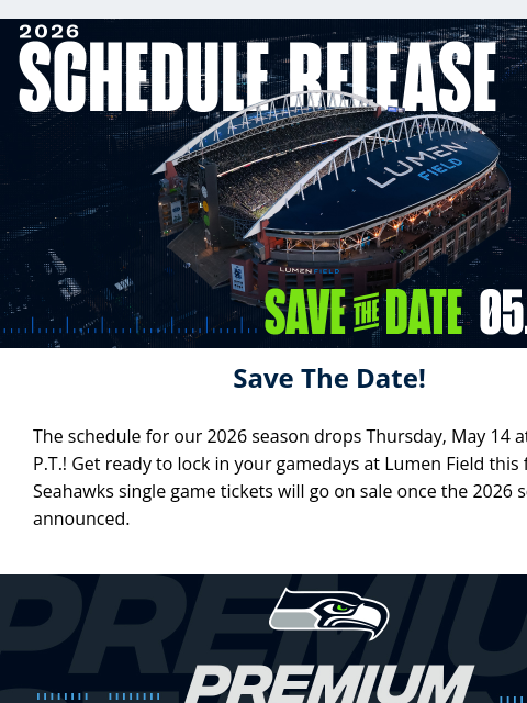 seahawksemail newsletter: 2026 Seahawks Schedule Coming May 14
