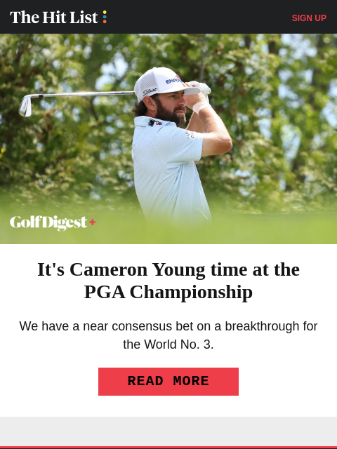 golfdigest newsletter: It's Cameron Young time at Aronimink