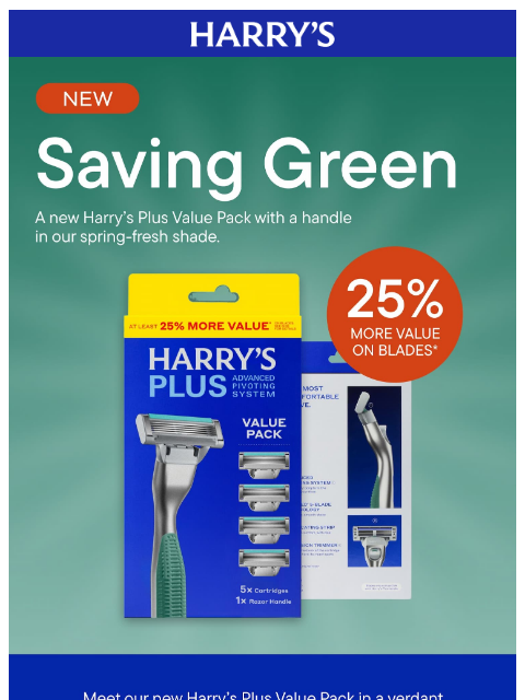 harrys newsletter: New: Harry’s Plus Value Pack in Moss