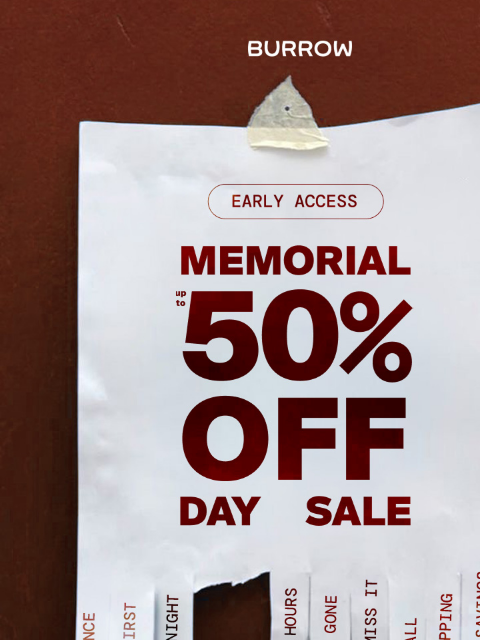 burrow newsletter: Last day of exclusive early access savings
