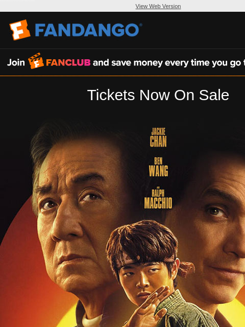 When masters unite, a new legacy begins. Tickets are now on sale for 'Karate Kid: Legends' in theaters May 30. Reserve your seats for opening weekend! View Web Version FANCLUB Tickets Now On