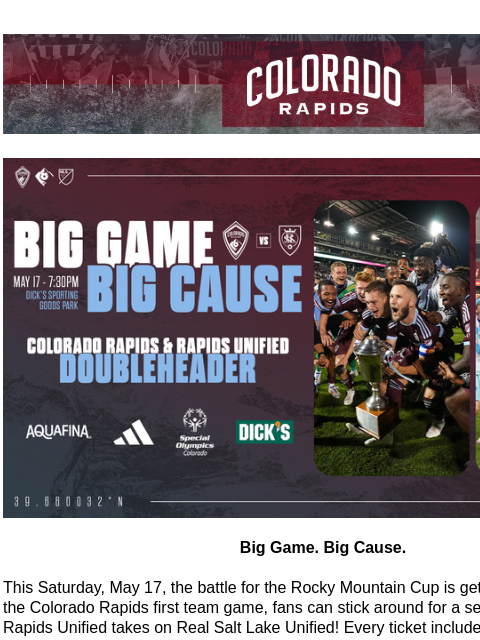 coloradorapids newsletter: Rocky Mountain Cup THIS SATURDAY!