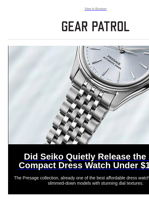 Plus, Nike's new white sneakers, a pocket knife with three deploy methods and more Plus, Nike's new white sneakers, a pocket knife with three deploy methods and more View in Browser Did Seiko