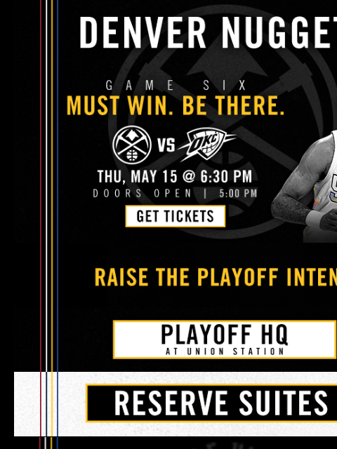 nuggets newsletter: Game 6 Needs Mile High Playoff Energy