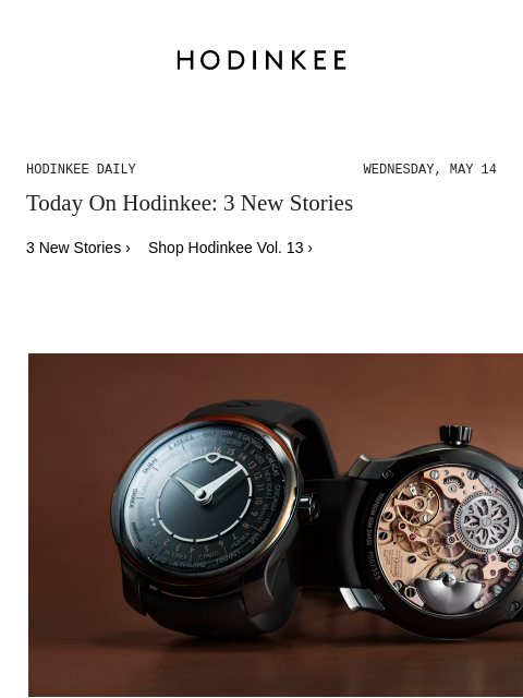 Today on Hodinkee... Introducing: Ming Releases A Ghostly All-Black Take On Its Worldtimer With The 29.01 'Midnight' | Hodinkee Daily – Wednesday, May 14 | Today On Hodinkee: 3 New Stories 3