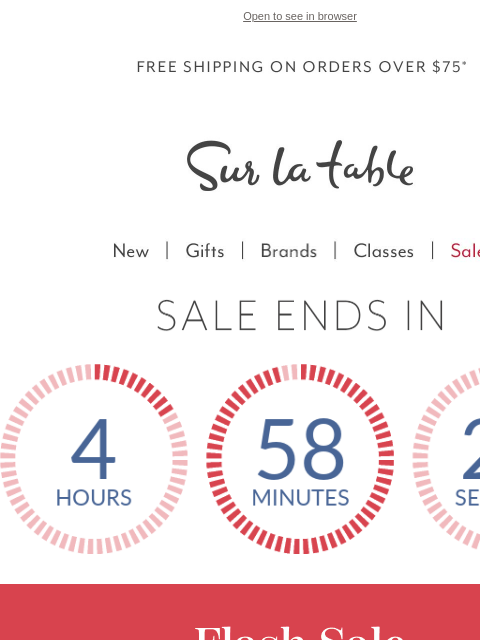 surlatable newsletter: Flash Sale Final Hours.