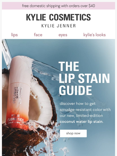 kyliecosmetics newsletter: lip stain 101 💋