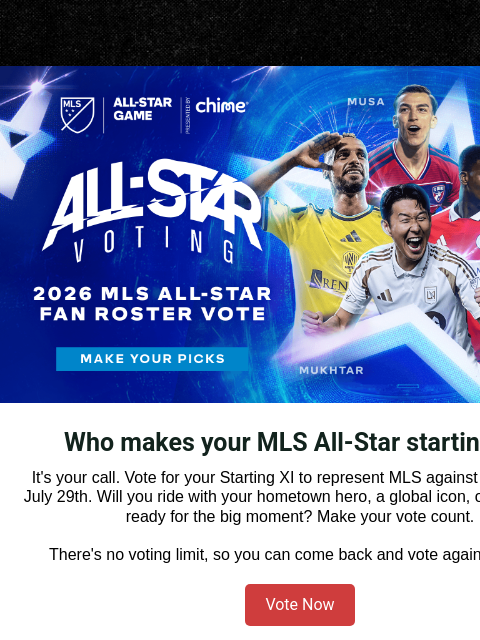 mlssoccer newsletter: Vote for your 2026 MLS All-Stars