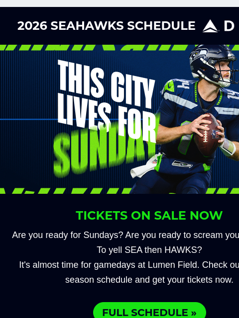seahawksemail newsletter: 🚨🔓 2026 Seahawks Schedule!