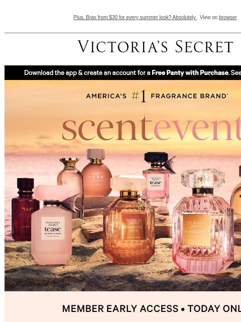 victoriassecret newsletter: Scent Event Early Access—Just for Today