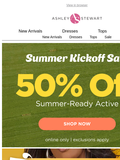 ashleystewart newsletter: Look 👀 GOOD on the go 🏃  50% off active