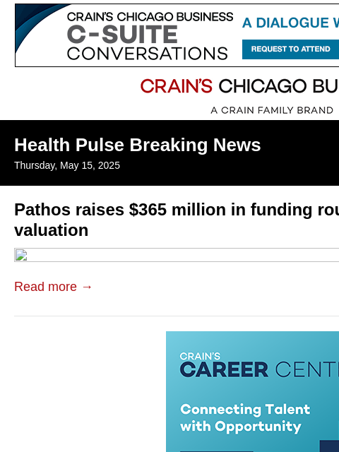 crainalerts newsletter: Tempus spinout gets $365M funding round