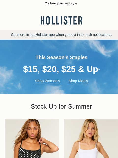 hollisterco newsletter: ☀️ This season's staples ☀️