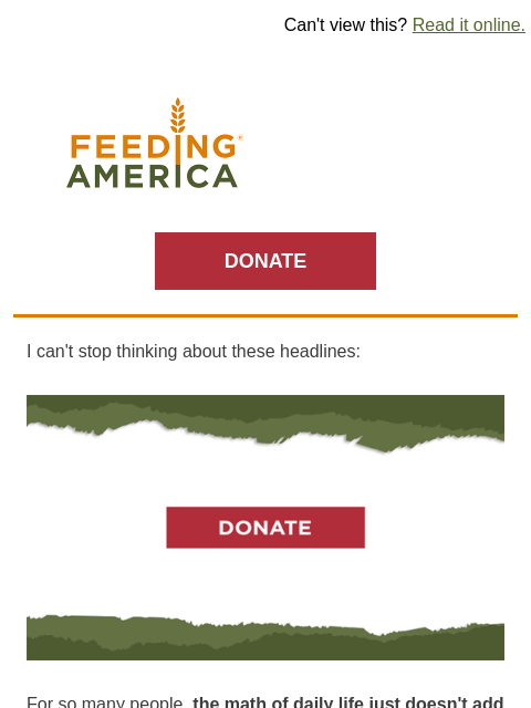 feedingamerica newsletter: These headlines about hunger are keeping me up at ...