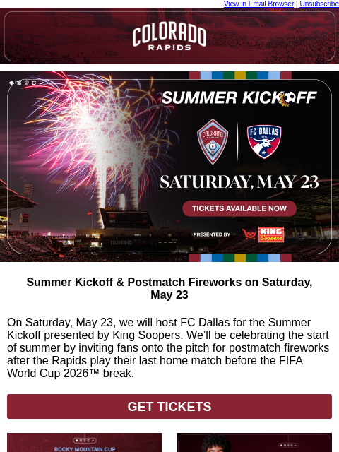 thecoloradorapids newsletter: Get ready for the first postmatch fireworks show o...