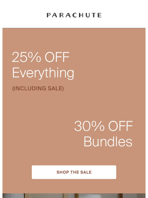 parachutehome newsletter: Sale. Starts. Now.