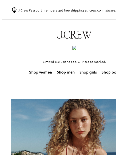 jcrew newsletter: Starts now: 40% off your purchase!