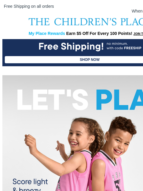 childrensplace newsletter: The *Comfiest* Active Fits for Summer