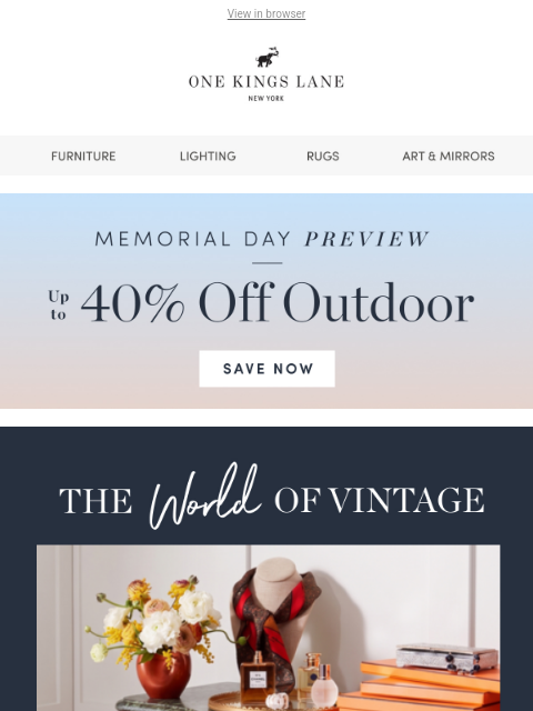 onekingslane newsletter: The World of Vintage — Hermès, Chanel & One-of-a-K...