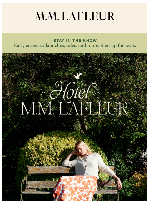 mmlafleur newsletter: Welcome to Hotel M.M.LaFleur.