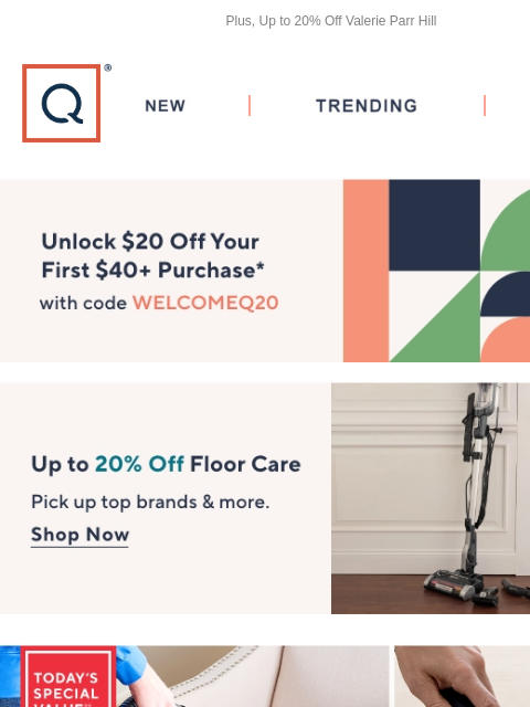 Plus, Up to 20% Off Valerie Parr Hill QVC New TRENDING DEALS Unlock $20 off Your First Purchase Floor care sale Shark TSV Header Keurig K-Slim + ICED Single Serve Coffee Brewer Keurig K-Slim + ICED