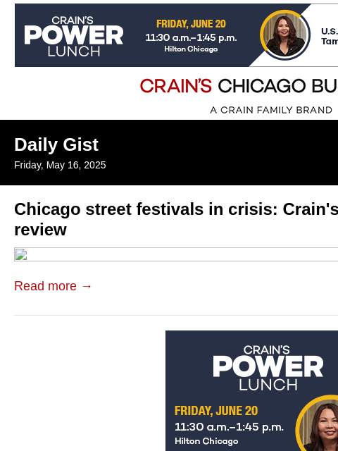 crainalerts newsletter: Chicago street festivals in crisis: Crain's Daily ...