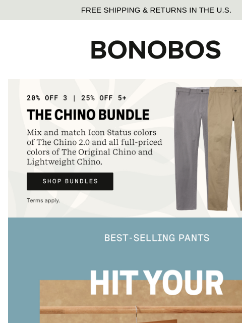 bonobos newsletter: Best-Selling Pants to Kick Off Summer