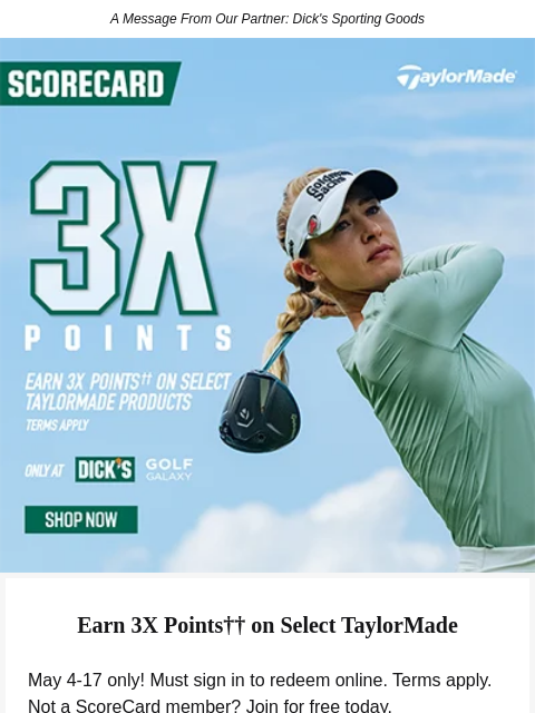 golfdigest newsletter: 3X Points starts NOW! 🚨