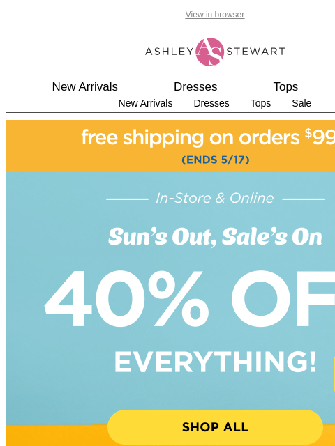 ashleystewart newsletter: You’ve got plans, we’ve got dresses! 👗