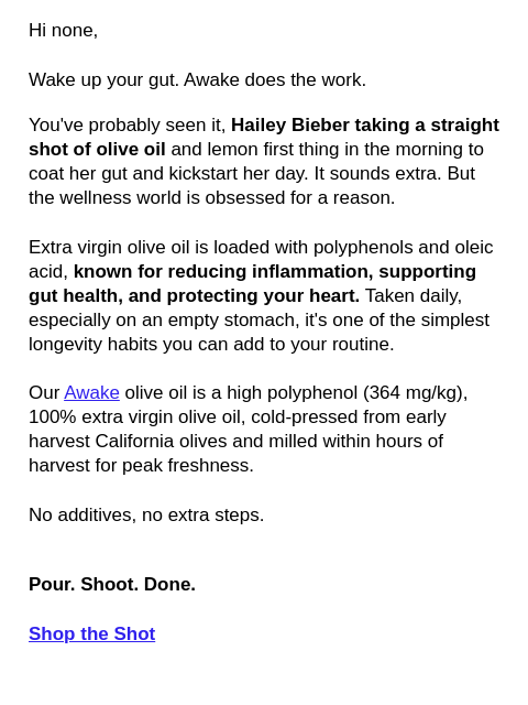 brightland newsletter: Hailey Bieber's morning ritual