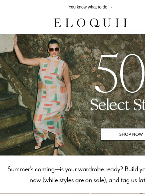 eloquii newsletter: 50% off summer faves 💘