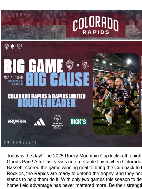 coloradorapids newsletter: It's Rocky Mountain Cup Day in Colorado!