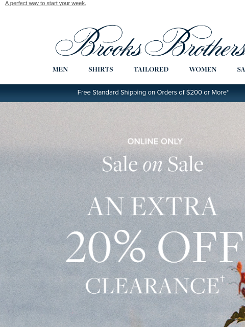 brooksbrothers newsletter: An extra 20% off clearance? Yes.