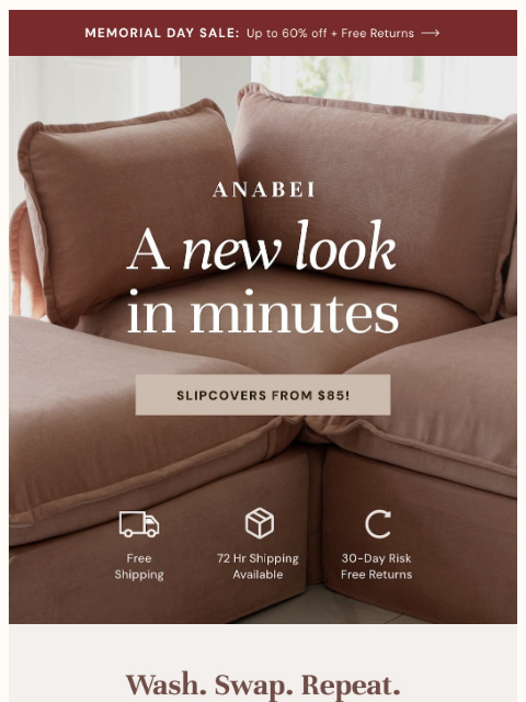 anabei newsletter: Slipcovers from $85? 🤩