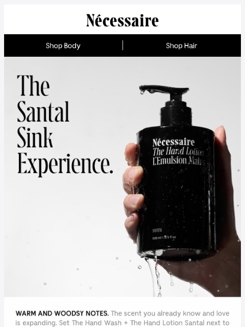 necessaire newsletter: Santal. Now For Your Sink.
