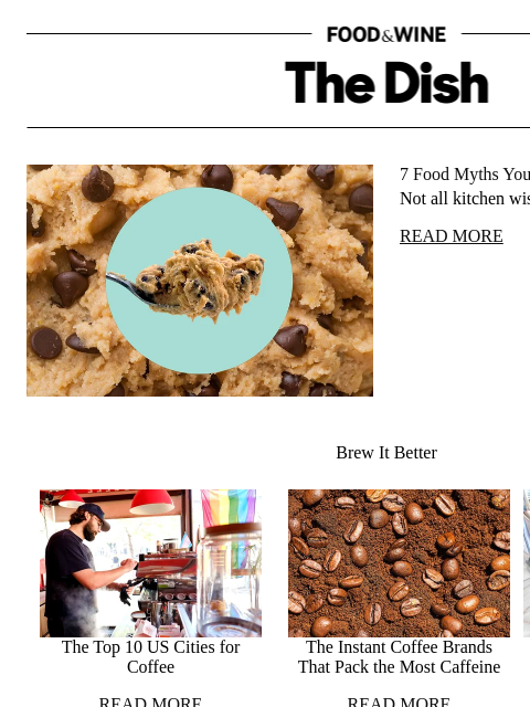 foodandwine newsletter: 7 Food Myths You Shouldn't Believe