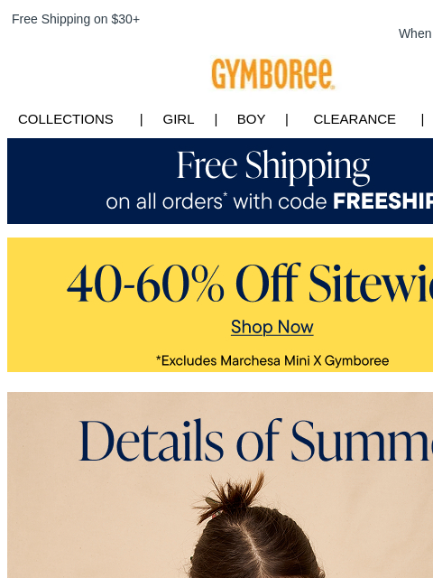 gymboree newsletter: New Collection Feat. Iconic Americana Details
