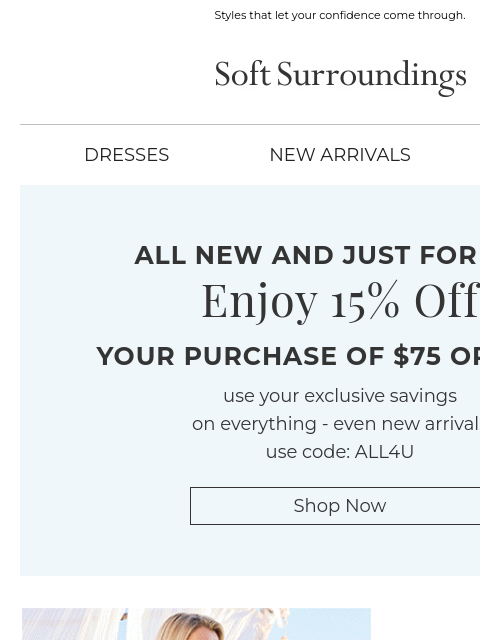 softsurroundings newsletter: New! Bright & Easy Dresses