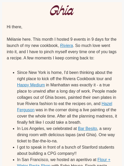 drinkghia newsletter: Hello from the life on the road!