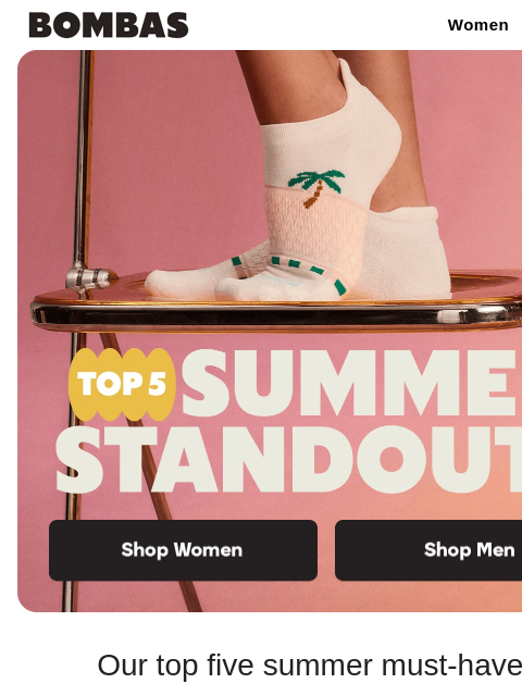 bombas newsletter: Summer Faves: Our Top 5 Must-Haves