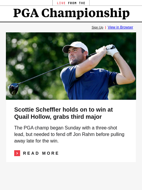 Rory's weird week ends with skipping media 4 straight days GolfDigest Sign Up | View in Browser PGA Championship Scottie Scheffler holds on to win at Quail Hollow, grabs third major The PGA champ