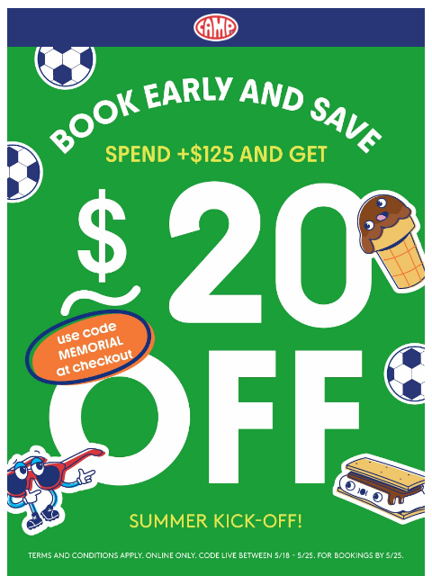 camp newsletter: Memorial Day savings just dropped 🇺🇸