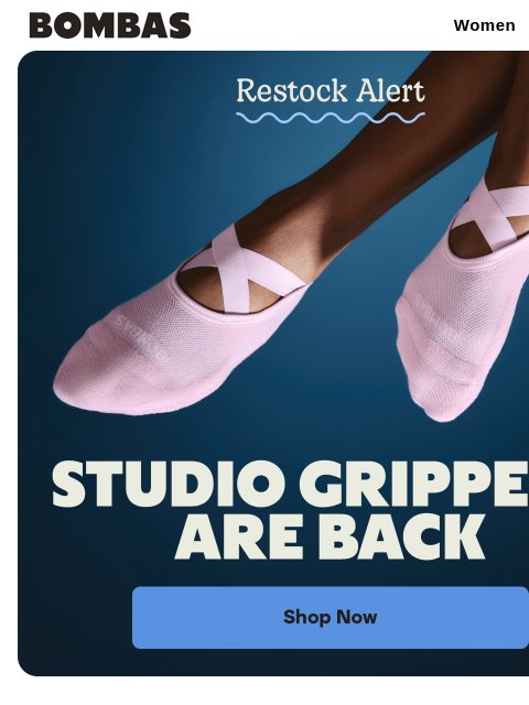bombas newsletter: They’re Baaack: Studio Gripper Socks