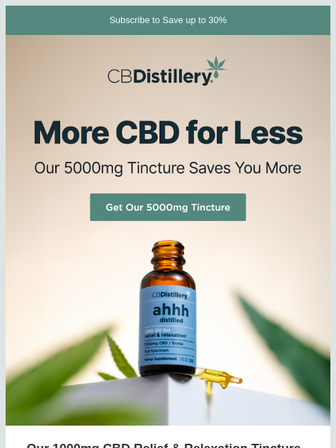 thecbdistillery newsletter: Save $60 on Our Best-Selling Oil Tincture!