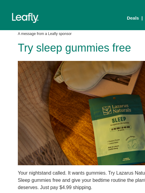 leafly newsletter: Rest easy, these gummies are free 💤