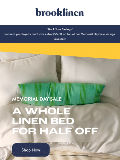 brooklinen newsletter: HALF OFF Bundles—Limited Time Only