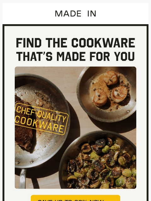 madeincookware newsletter: Take This Quiz. Find Your Perfect Pan.