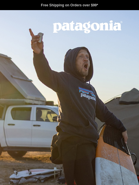 patagonia newsletter: Lightweight sweatshirts for shifty conditions