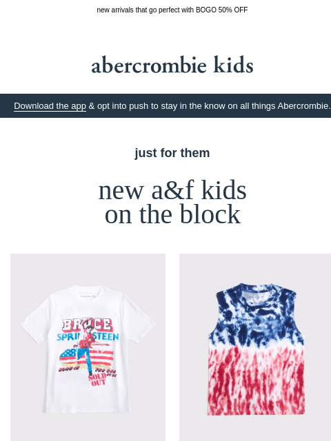 abercrombie newsletter: introducing new a&f kids on the block!